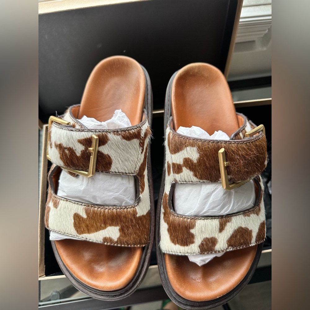Zadig & Voltaire Cecilia Alpha cow-print slide sandals
